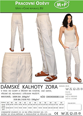 Kalhoty dámské Zora