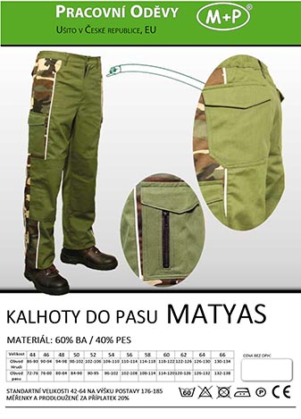 Kalhoty do pasu Matyas